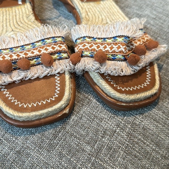 Summer Bohemia Style Fringe Tassel Strappy Flats Sandals Ball Tie Up Ope… - Picture 3 of 9